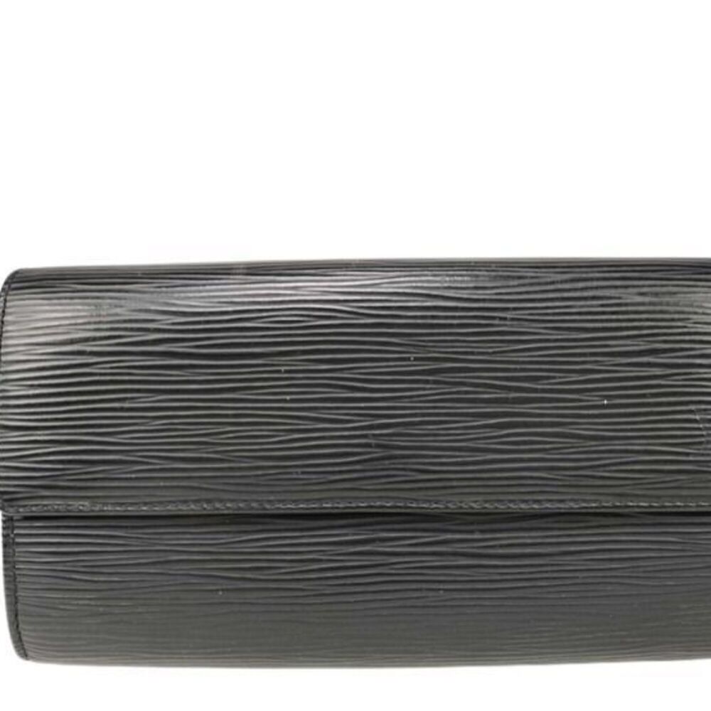 LOUIS VUITTON Portemonnaie Credit Long Wallet M63572 Black Epi Leather Men's ...
